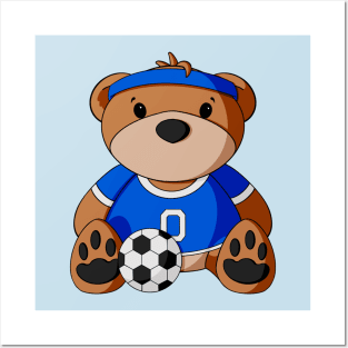 Soccer Player Teddy Bear Posters and Art